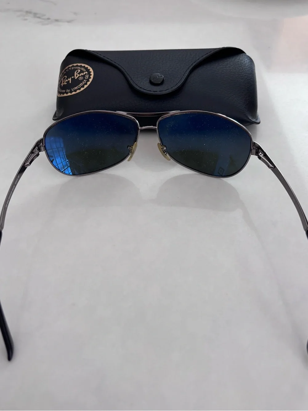 Ray-Ban Silver Frame Sunglasses with Black Case